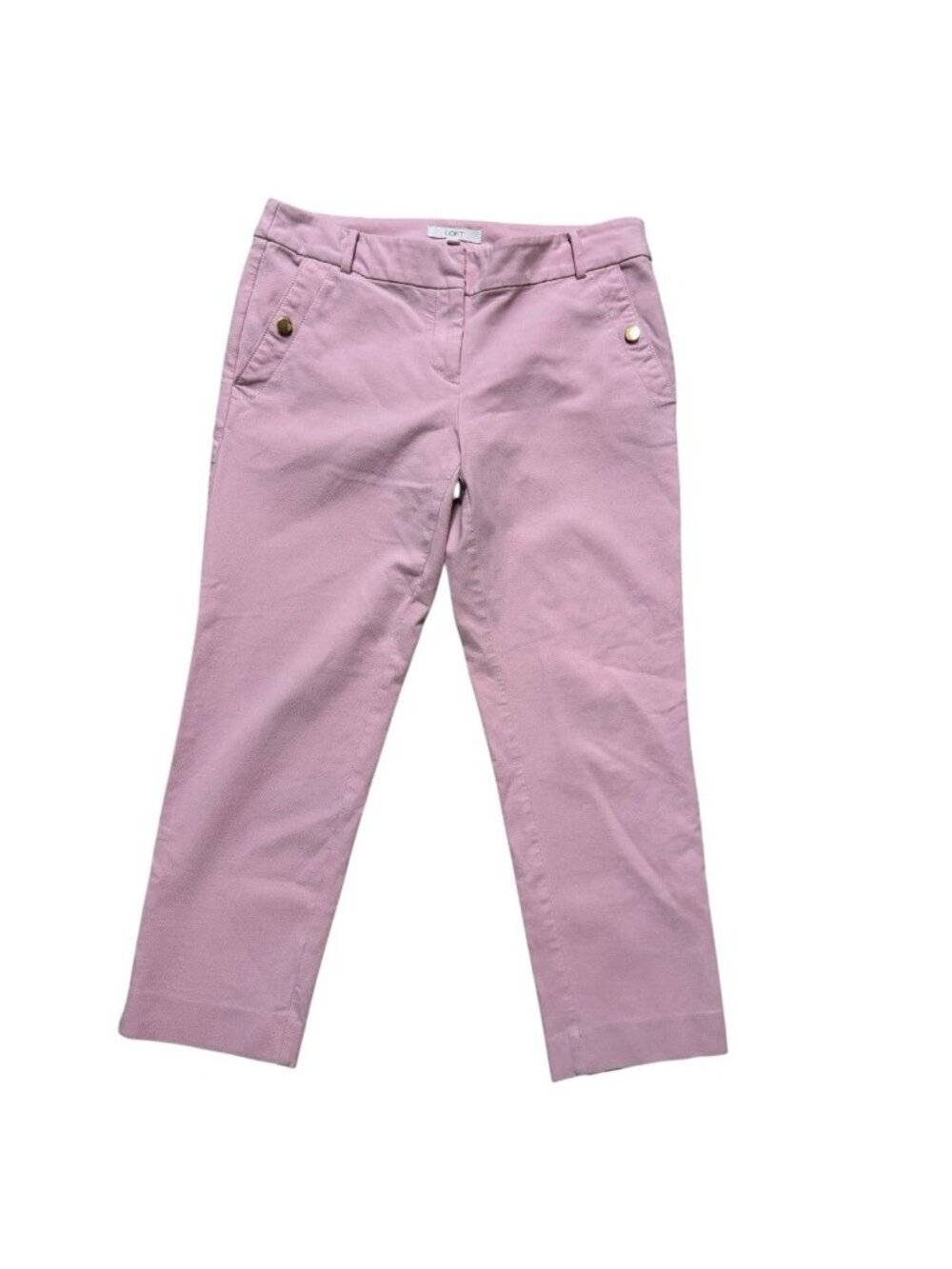 LOFT Riviera Cropped Pants Pink Ankle Stretch Women’s Size 8